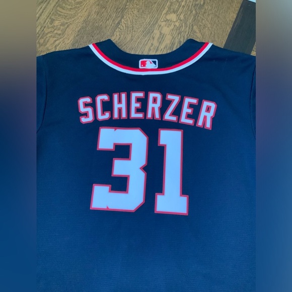 WASHINGTON NATIONALS Nike MLB Youth Boys Max Scherzer Base Cool Size Large 14/16 - Picture 9 of 10